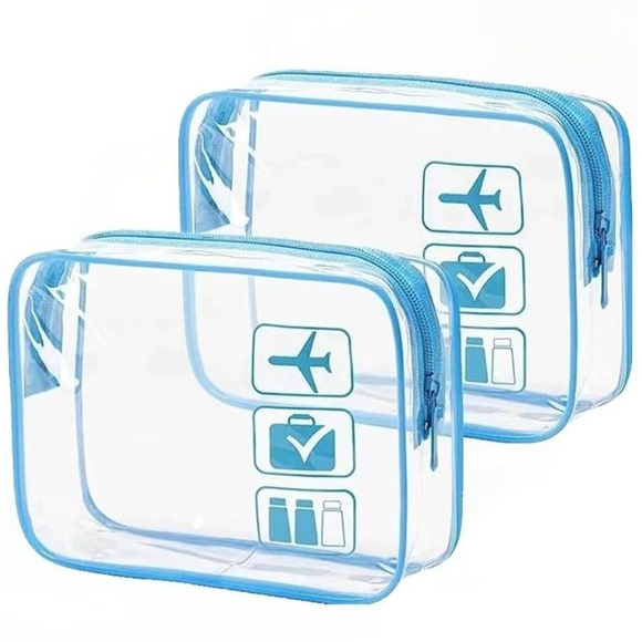 Unknown Source Handbags - TSA Compliant Transparent BlueTravel Toiletry Bags